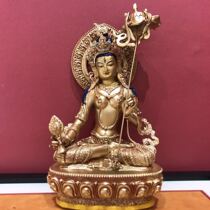 Tibet seven-inch 23cm big white umbrella cover Buddha mother brass Buddha statue home enshrined hand-painted gold open face special