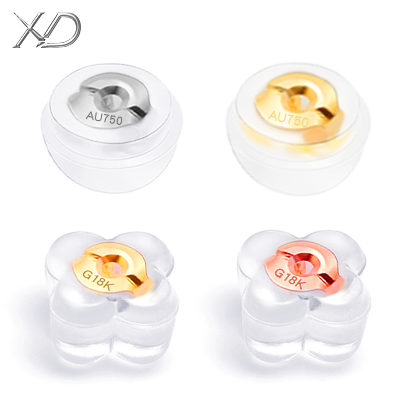 18k Gold Sterile Silicone Anti-Slip Platinum Earplug Earbuds Ear Back Ear Pin Hat Rose Gold Accessories