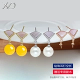 Серьги, аксессуары из жемчуга из воскового агата, S925, серебро 925 пробы