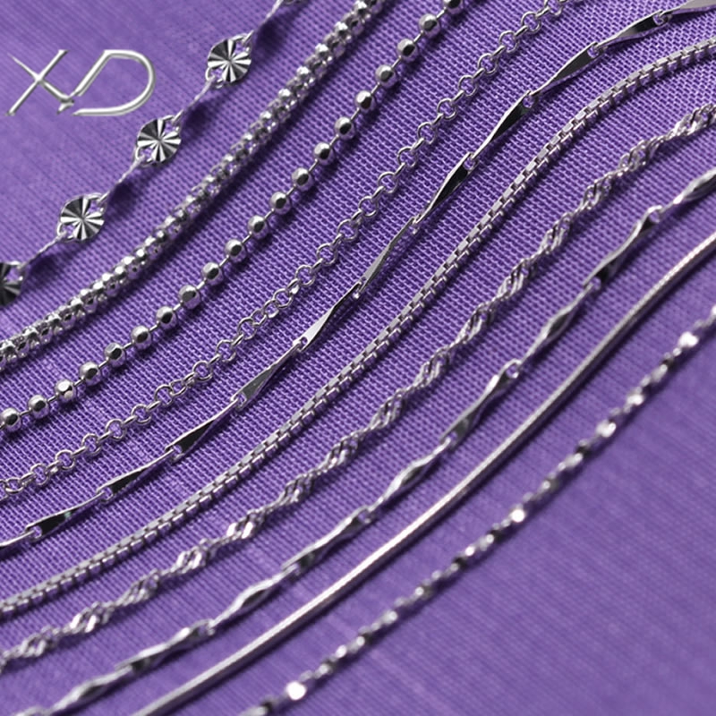 XD 925 Silver Necklady Japanese and Korean Short Knife Chain Han Snake Bone Chain No Penging Fashion Accessories Chain Summer
