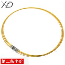 Gold Pendant Pendant Rope Necklace Rope Lock Bone Chain Womens Wire Neckline Slim Rope Submen Jade Peacey Wax Hanging Rope