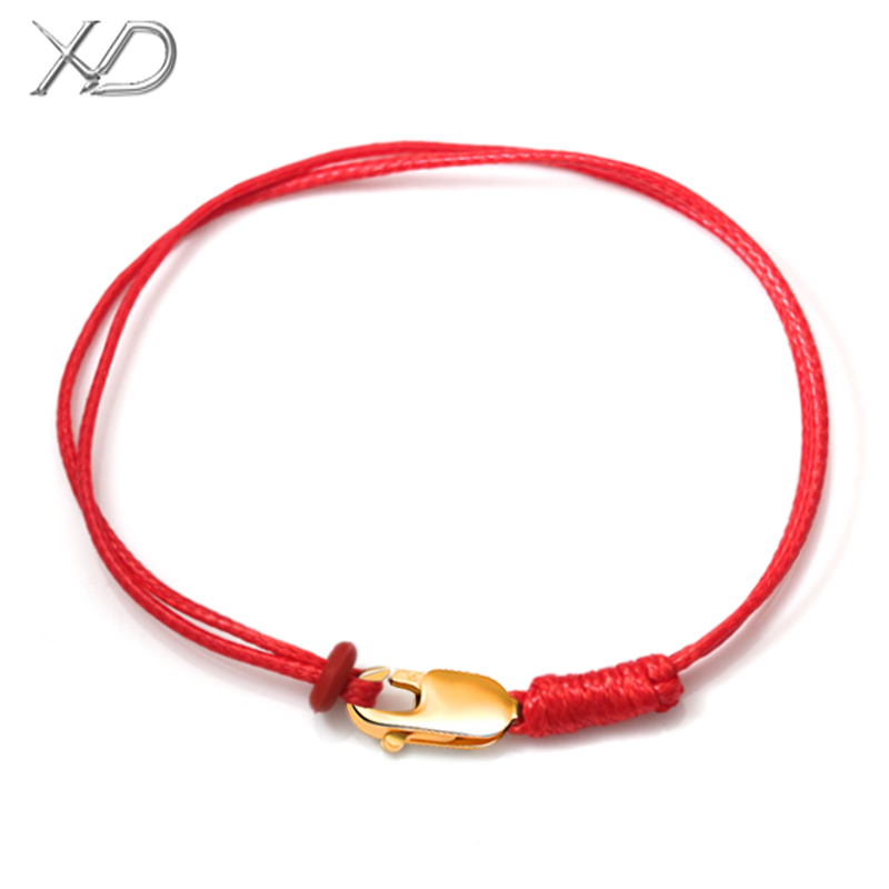 Hand Woven Black Leather Rope Red Rope Bracelet Handmade Rope Foot Chain Hard Gold Gold Transit Bead String Pearl Rope Brief for men and women