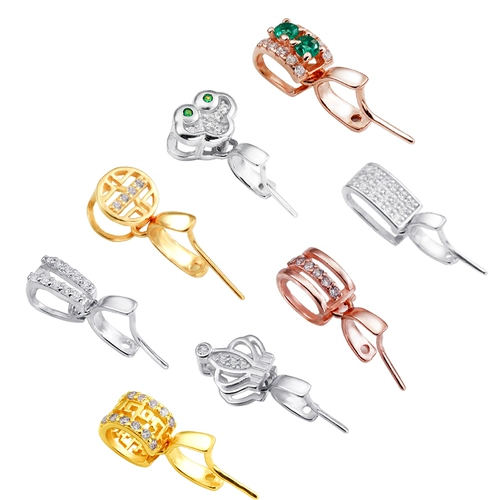 S925, подвеска, изумрудная застежка, аксессуар, серебро 925 пробы, DIY, золото 750 пробы