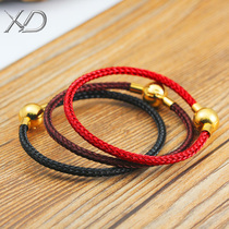 Can wear 3D hard gold hard silver ornament steel wire rope bracelet transport pearl road road pass matching rope braided bracelet red rope bracelet