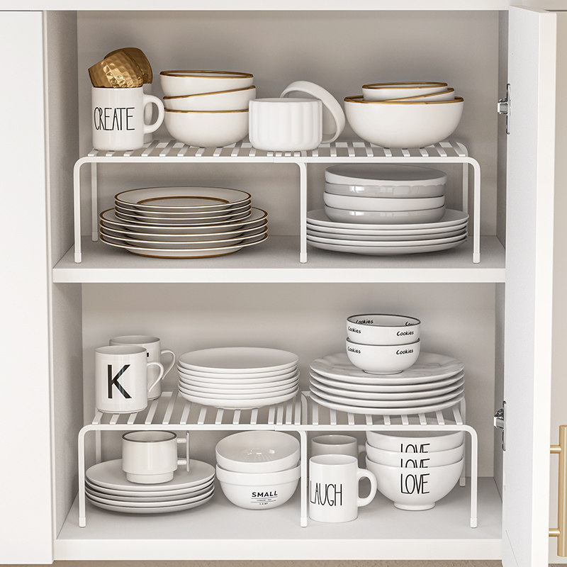 Retractable countertop Layered storage Kitchen cabinet partition bowl rack Plate cabinet storage sink Kitchen cabinet Built-in rack