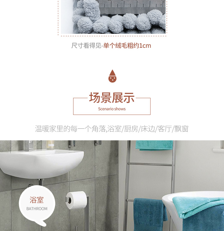 Phòng tắm thấm chống trượt mat chenille mat phòng tắm nhà vệ sinh phòng ngủ cửa thảm mat cửa phòng tắm mat - Thảm sàn thảm xốp trải sàn
