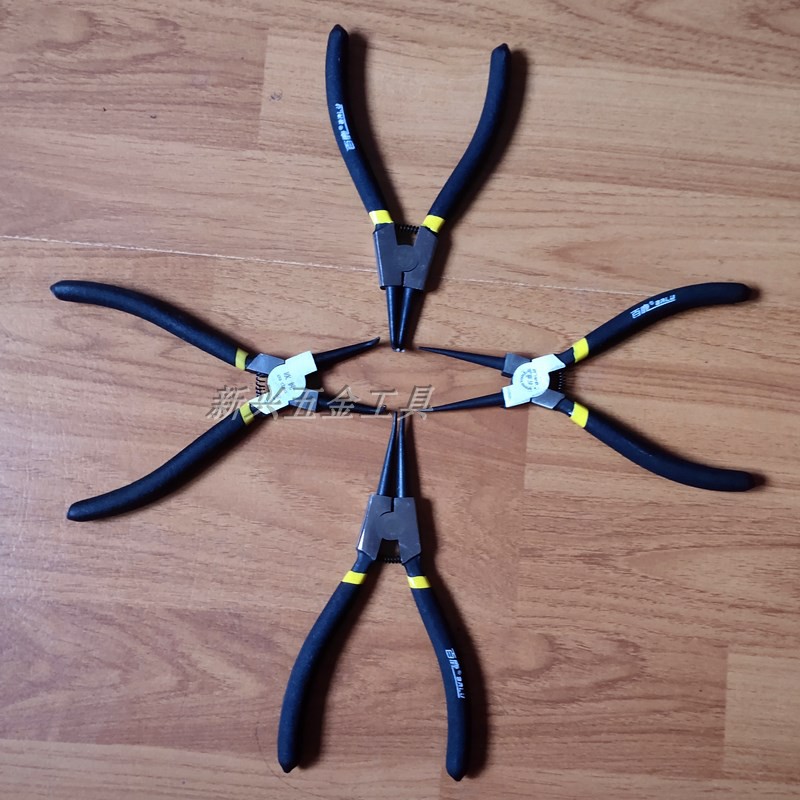 Bailu 7 inch circlip pliers inner caliper outer clamping yellow caliper small caliper C- type buckle ring clamp spring clamp inner bending