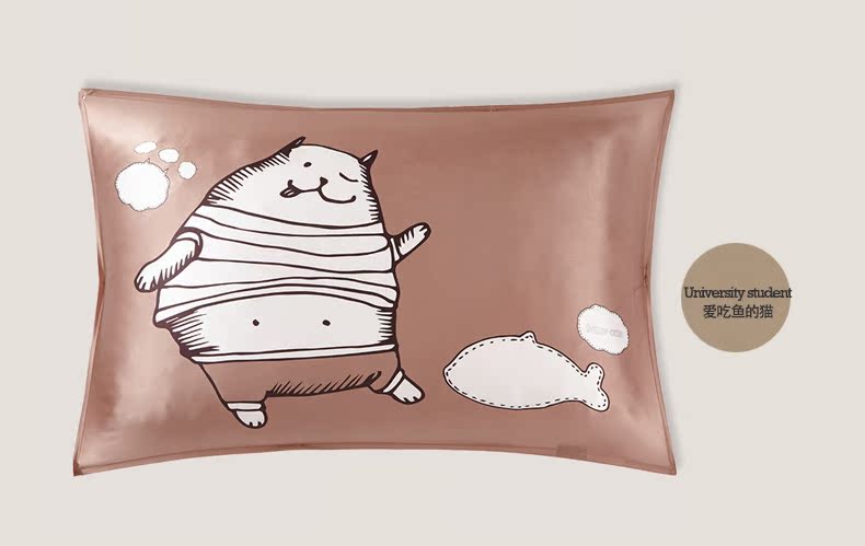Jia Sili lụa gối bao gồm 100 sinh viên mới dâu lụa tie du lịch gối cartoon cô gái - Khăn gối vỏ gối vuông