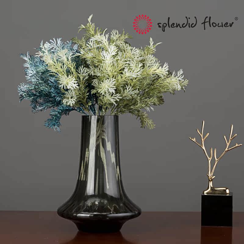 圓形玻璃透明花瓶創意插花水培花器仿真花現代加厚玻璃花瓶擺件