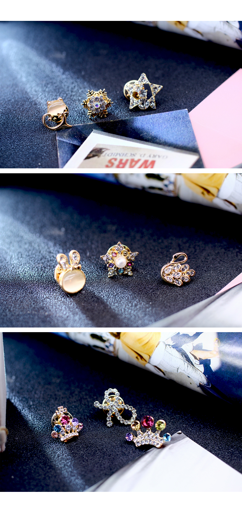 Một đôi nhỏ trâm cài cổ áo pin cố định yếm chống trượt cổ áo khóa chống ánh sáng pin phụ kiện trâm cài - Trâm cài cài áo đẹp