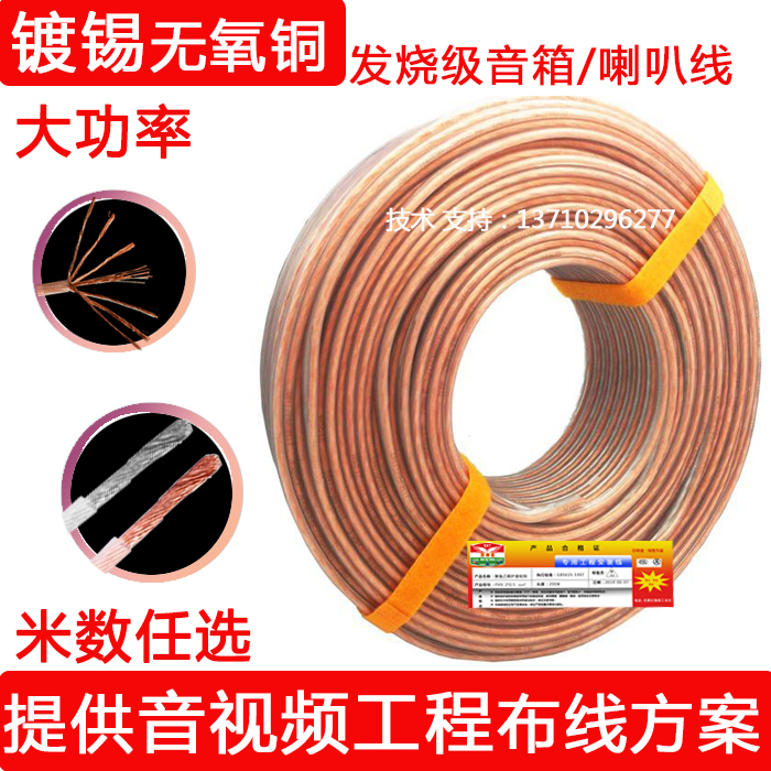 Surround sound line Amplifier Cinema protection stage Pure oxygen-free copper engineering grade gold and silver line Audio speaker speaker line