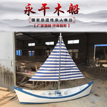 Wooden boat outdoor landscape decoration sailing boat film and television props ornaments pirate ship Ming and Qing antique warship Zheng He treasure ship