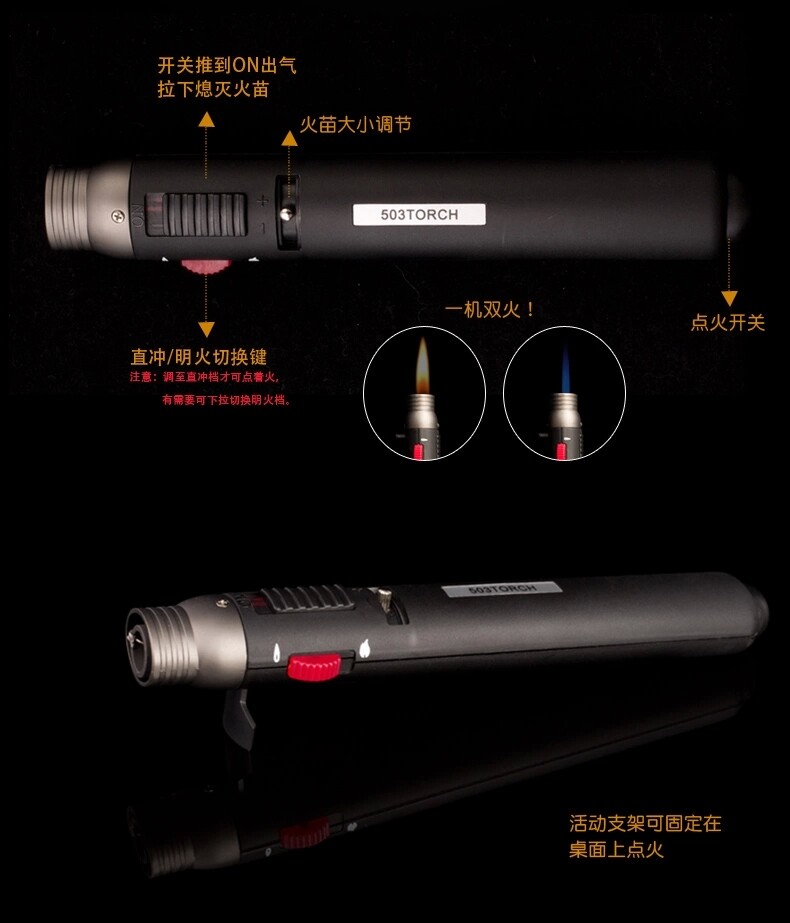 Thẳng vào súng phun nhẹ hơn hàn nhỏ ngọn đuốc igniter blowtorch điểm cigar hương moxibustion chế biến đồ trang sức đường nghệ thuật