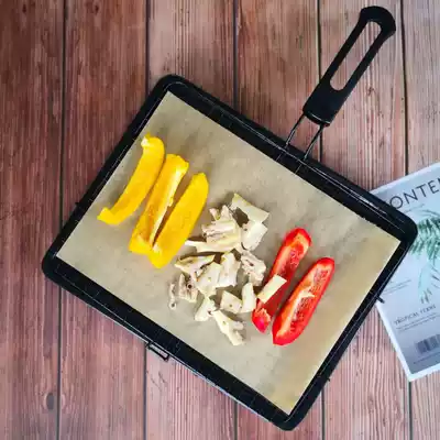 Raw Wood-colored barbecue paper barbecue paper household disposable commercial rectangular round tin foil food grade silicone paper