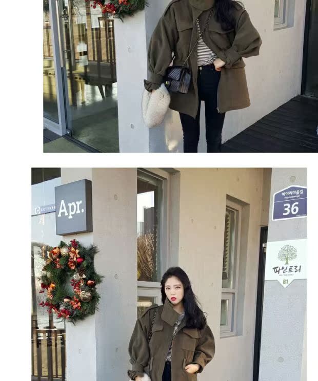 Mùa thu đông 2018 của phụ nữ phiên bản Hàn Quốc của áo khoác len rộng cộng với áo len cashmere thắt lưng bằng len dày phần dài mẫu áo khoác dạ nữ đẹp