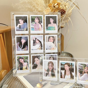 Polaroid small ca acrylic photo frame high translucent ins high wind 3 inches valley beautiful nine-grid display storage rack with groove