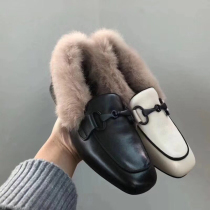 Special Cabinet Broken Code Genuine Leather Women Shoes 2021 Autumn Winter Fashion Bull Leather Low Heel Plus Suede Surge A Foot foot Fashion Wool Cotton Shoes