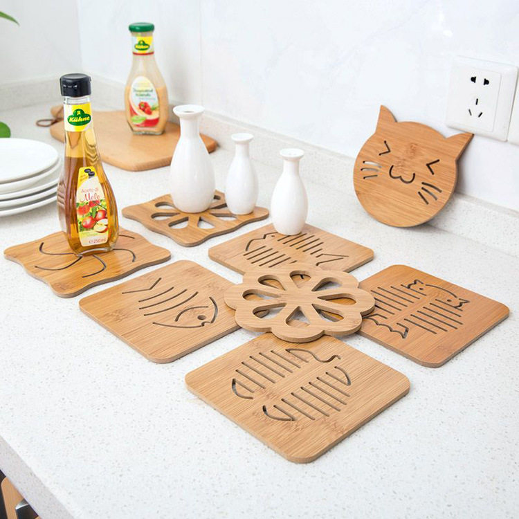 Wooden placemat heat insulation pad creative table mat plate mat household anti-scalding pad pot pad casserole pad bowl pad coaster