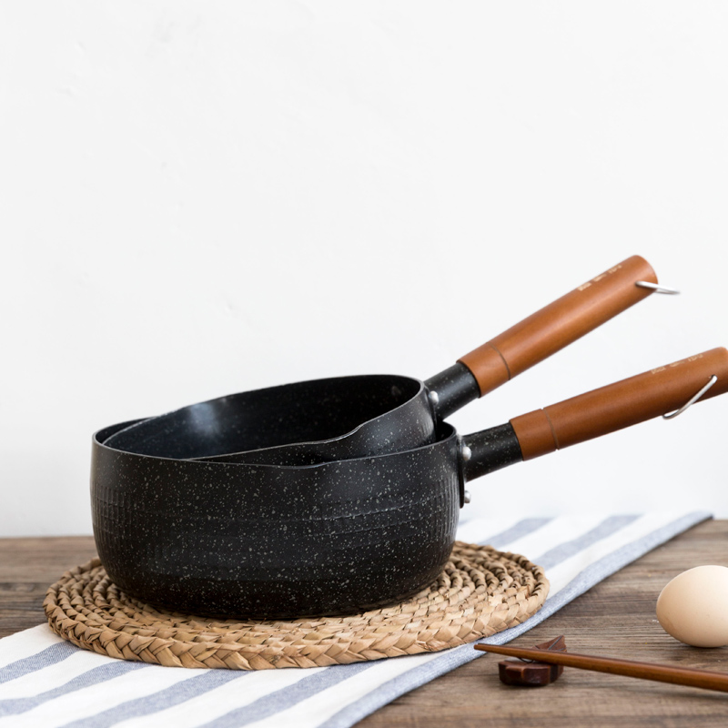 Siyue Japanese-style snow pan aluminum alloy wooden handle milk pot soup pot cooking ramen pot induction cooker open flame universal