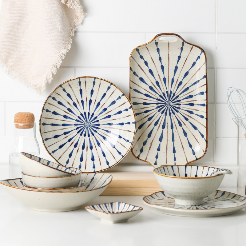 April Annul-style glazed under-glazed ceramic cutlery dishes Home Dishes Nordic Creative Personality Dinner Plate Fish Dish