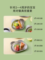 Siyue cartoon childrens dinner plate 304 stainless steel baby special suction cup anti-fall tableware for independent eating