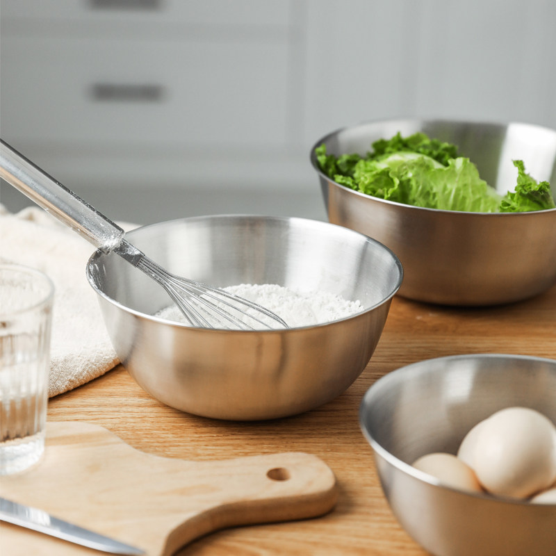 April Starlight 304 Food stainless steel basin Home Class Kitchen beaten egg stirring and basin washing basin Sub-deepened-Taobao