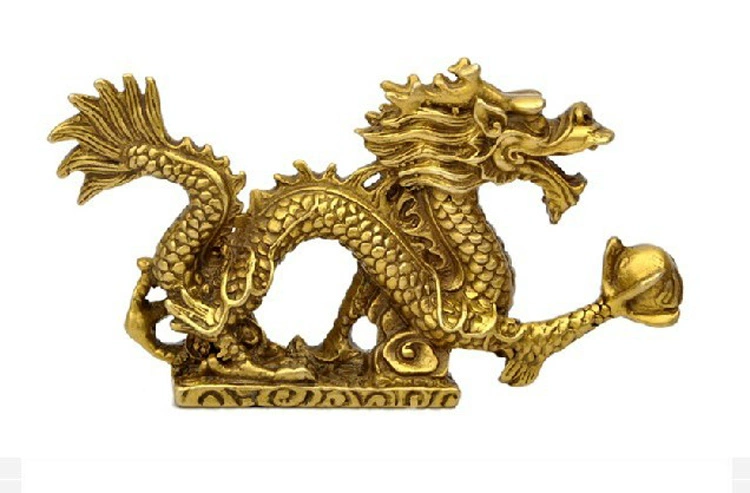 Rồng đồng Thủ công tinh khiết Đồng trang trí rồng Phong thủy Trang trí mở 12 Zodiac Qinglong Hanlong Trang trí lớn trang trí nội thất