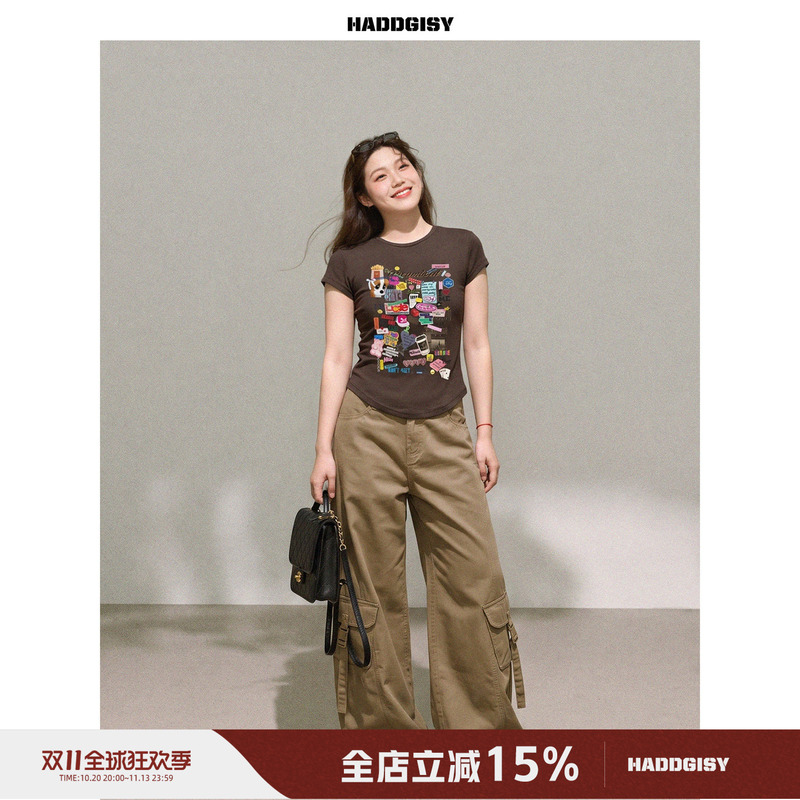 Zeng Xiaoxian Plus-Size Women's Clothing for Slightly Chubby Girls, Graffiti Slimming Short-Sleeve T-Shirt Top and Wide-Leg Jeans Set for Plus-Size Women Zeng Xiaoxian Plus-Size Women's Clothing for Slightly Chubby Girls, Graffiti Slimming Short-Sleeve T-Shirt Top and Wide-Leg Jeans Set for Plus-Size Women