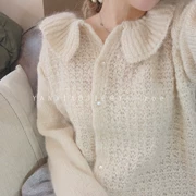 Hàn Quốc mùa thu mới mohair áo len mỏng áo len búp bê cổ áo len cô gái ngọt ngào