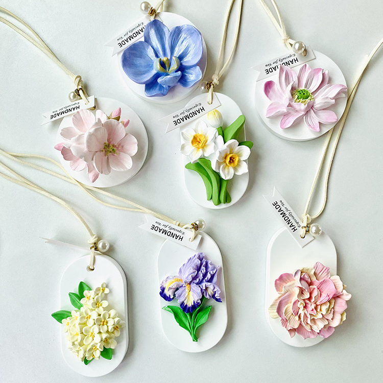 Handmade DIY Painted White Plaster Flower Relief Painting Company Team Building Activity Props and Gifts Handmade DIY Painted White Plaster Flower Relief Painting Company Team Building Activity Props and Gifts