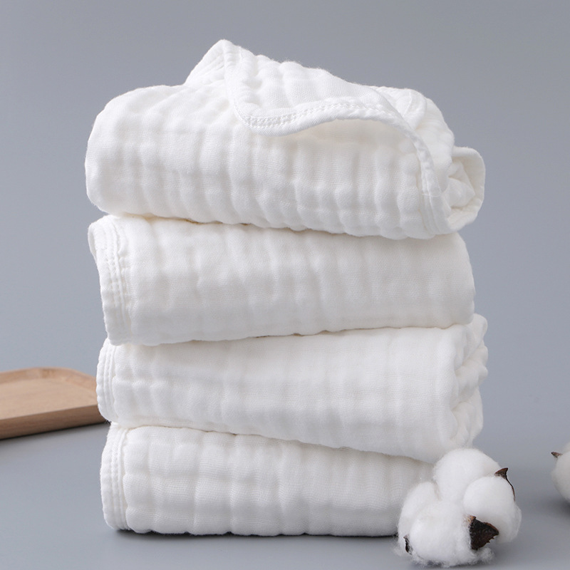Baby super soft cotton rectangular towel large 6 layers of gauze newborn bath wash face small bath towel baby saliva towel
