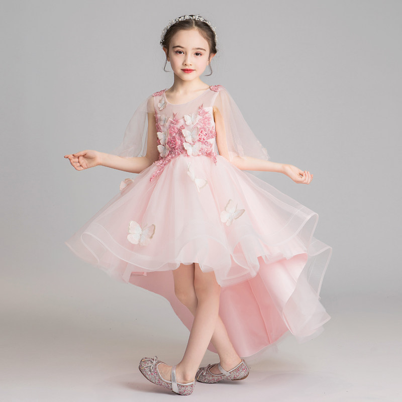Little Girl Princess Dresses Dress Foreign Air Children Wedding Dress Fluffy Dress Trailing Summer Girls Walk Show Piano out-Taobao