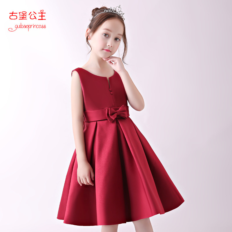 Princess skirt girl fluffy gauze skirt summer flower girl dress female princess skirt little host children's piano performance costume