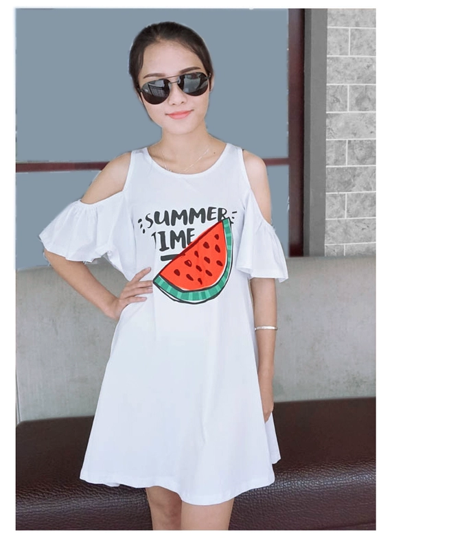 2018 gia đình mới vừa vặn mùa hè gia đình cotton ba gia đình full size size rộng đầm mẹ và con