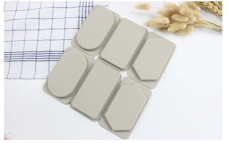 Sáp tấm khuôn DIY silicone khuôn có thể được bóc 6 thậm chí thạch cao làm bằng tay xà phòng khuôn hình bầu dục kim cương vuông