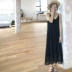 Mùa hè 2019 mới rộng đầm đầm rộng cho bà bầu Đầm voan Một phiên bản chữ đã mỏng che bụng V-cổ váy đầm - Áo thai sản quần áo bầu Áo thai sản