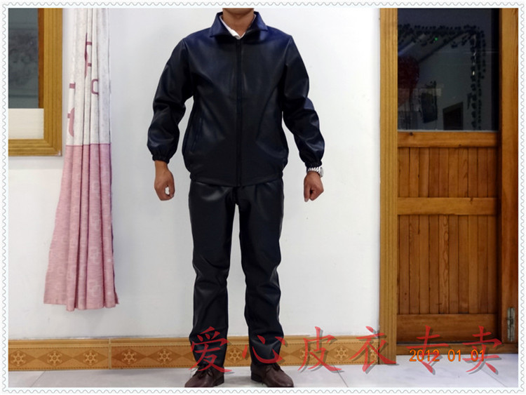 Pu da chống thấm dầu quần áo phù hợp với nam giới và phụ nữ tự động sửa chữa hội thảo quần chống bụi da đồng phục dụng cụ da áo thể thao nam