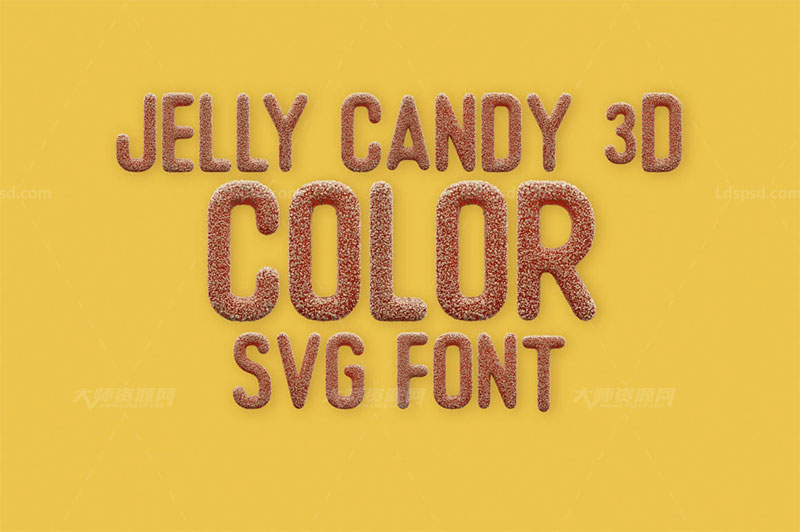 逼真的橡皮糖英文SVG字体：Jelly Candy 3D Color SVG Font