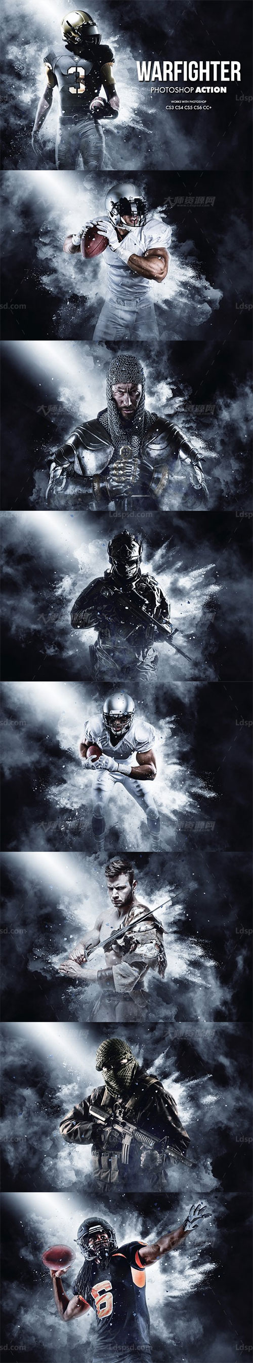 极品PS动作－喋血枭雄(含高清视频教程)：Warfighter Photoshop Action