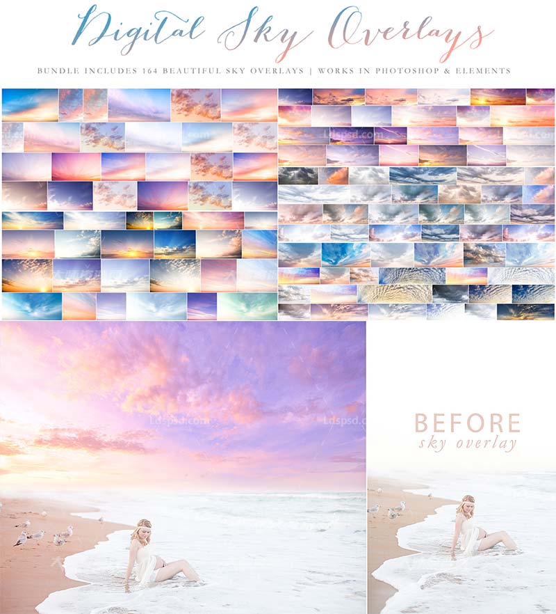 Digital Sky Overlay - 168 Sky Overlays,168张高清的云彩图片素材