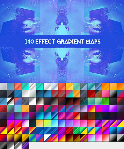 140 Effects gradient map pack,PS渐变－140个图像混合专用的预设