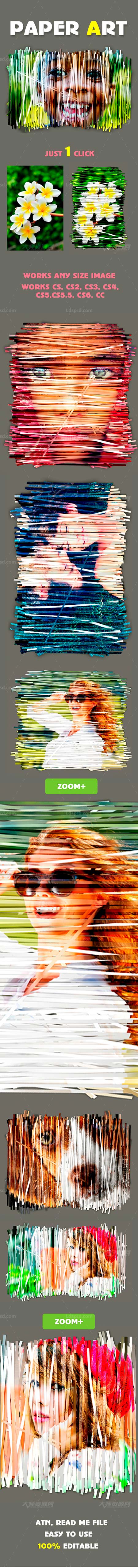 极品PS动作－纸条艺术：Paper Art-Photoshop Action