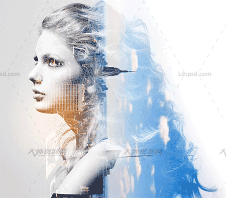 Animated Double Exposure Photoshop Action,极品PS动作－动态双重曝光(GIF动画)