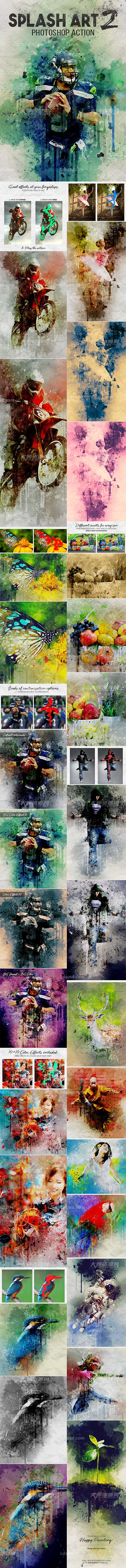 Splash Art 2 Photoshop Action,极品PS动作－喷溅艺术(第二版/含高清视频教程)