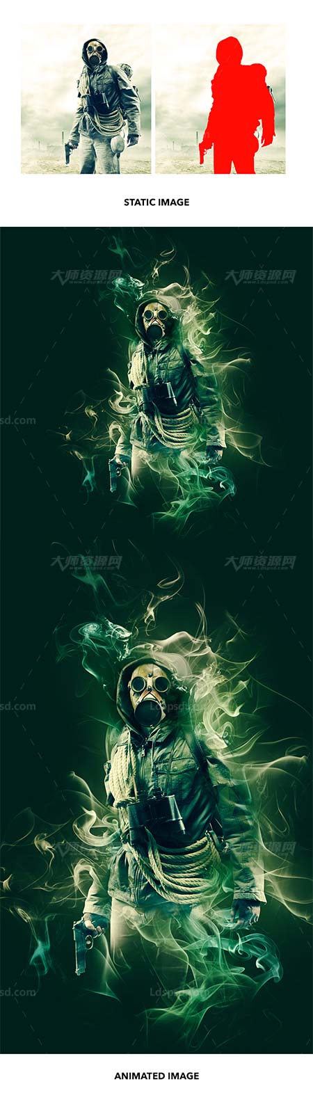 极品PS动作－散发仙气(含高清视频教程)：Gif Animated Exude Photoshop Action