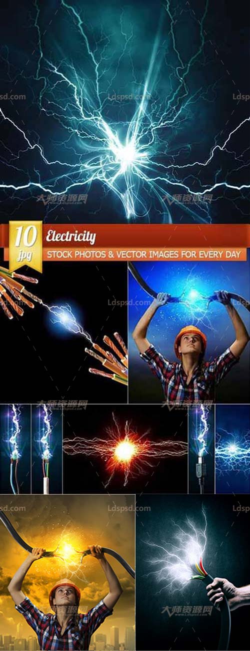 Electricity, 10 x UHQ JPEG,10张高清的电流图片