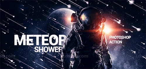 极品PS动作－流星雨(含高清视频教程)：Animated Meteor Shower Photoshop Action