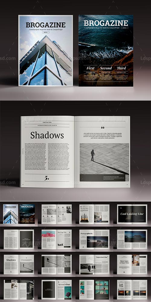 Brogazine Indesign Template,indesign模板－商业杂志(32页/建筑类)