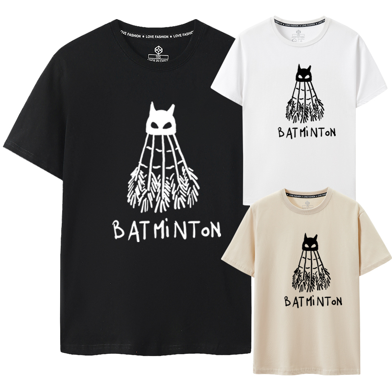 2026 New Short-Sleeved T-Shirt with Fun Prints, Interesting Clothing, Badminton, Batman Cultural Shirt