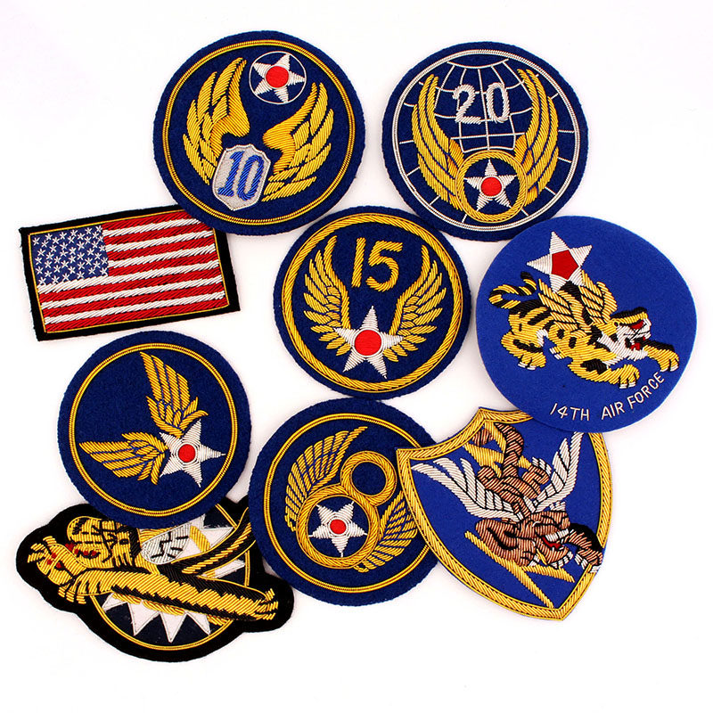 Embroidery World War II American Flying jacket Buttifly Tiger Team Badge Accessories Leather Clothing Aerial film and TV props